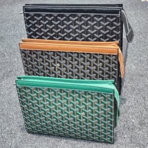 Goyard Saint Honoré Green Clutch – Luxury Designer Purse with Wrist Strap