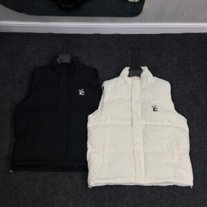 Paradise Path Puffer Vest – Black & White | Sizes L–2XL