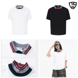 TOY TRAVELER Ribbed Collar T-Shirt – Dual Color Edition