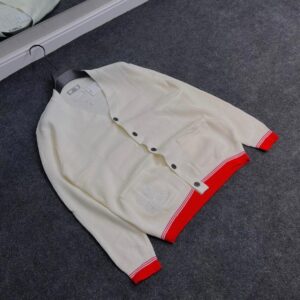 Heritage Stripe-Trimmed Designer Cardigan – Navy Edition